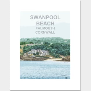 Swanpool Beach Falmouth Cornwall. Cornish gift. Travel poster Posters and Art